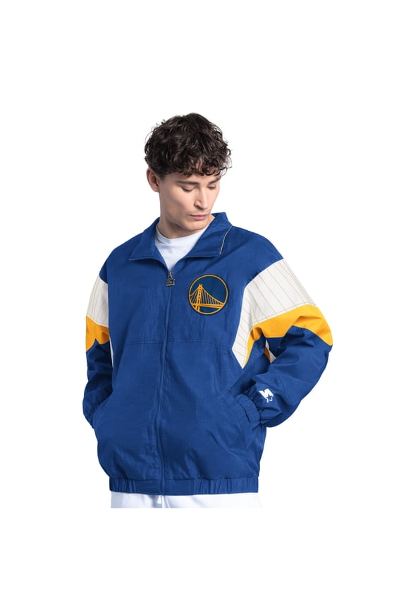 Men's Starter Royal Golden State Warriors Yard Line Full-Zip Jacket