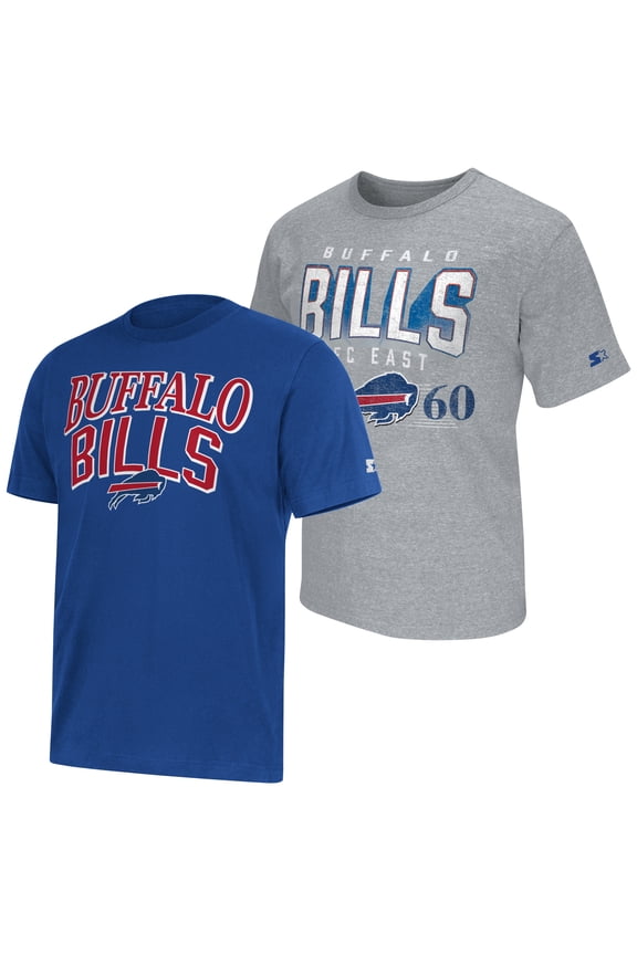Men's Starter Royal/Gray Buffalo Bills Two-Pack Logo T-Shirt Set