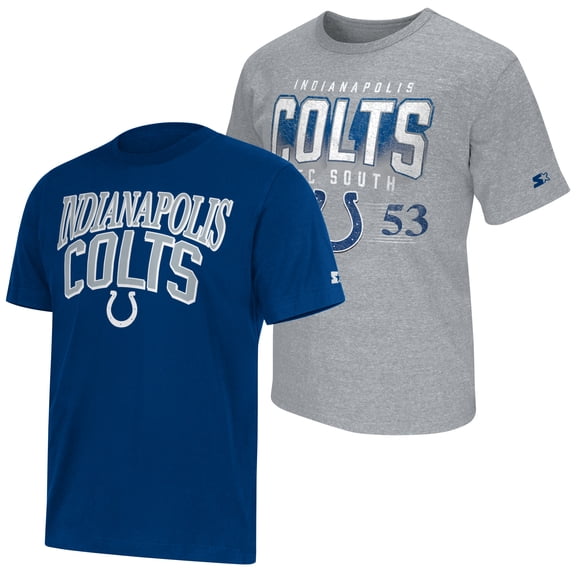 Men's Starter Royal/Gray Indianapolis Colts Two-Pack Logo T-Shirt Set