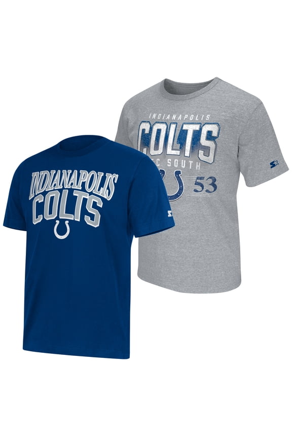 Men's Starter Royal/Gray Indianapolis Colts Two-Pack Logo T-Shirt Set