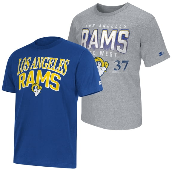 Men's Starter  Royal/Gray Los Angeles Rams Two-Pack Logo T-Shirt Set
