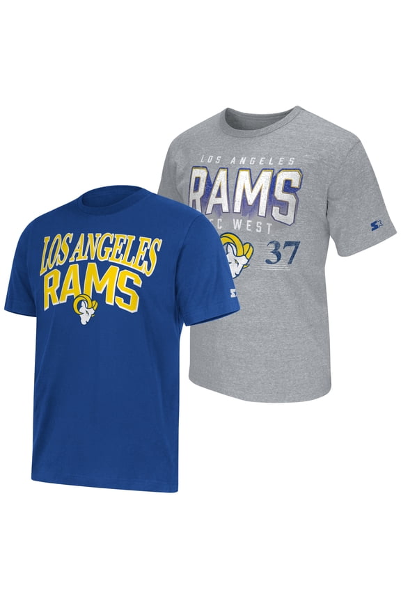 Men's Starter Royal/Gray Los Angeles Rams Two-Pack Logo T-Shirt Set