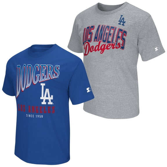 Men's Starter Royal/Heather Gray Los Angeles Dodgers Two-Pack T-Shirt Set