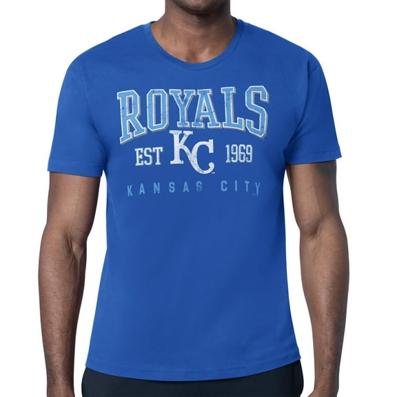 Men's-Starter  Royal Kansas City Royals Distressed Logo T-Shirt