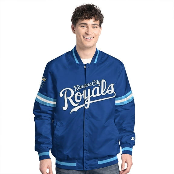 Men's-Starter  Royal Kansas City Royals Scout Full-Snap Varsity Jacket