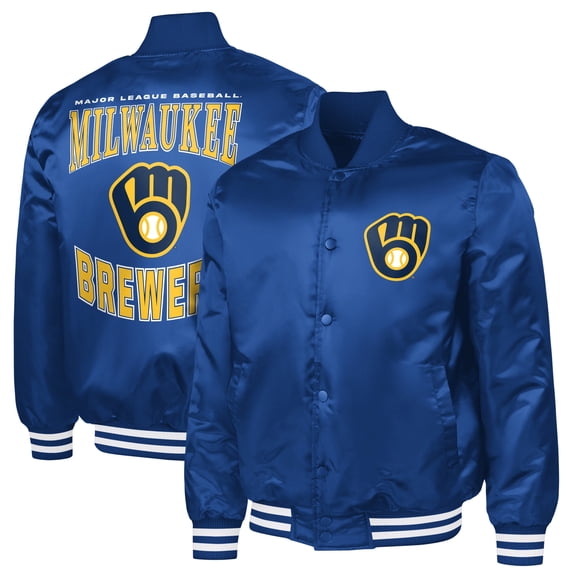 Men's G-III Sports by Carl Banks Royal Milwaukee Brewers Adaptive Full-Snap Varsity Jacket