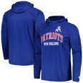 thumbnail image 1 of Men's Starter Royal New England Patriots Gridiron Classics Throwback Raglan Long Sleeve Hooded T-Shirt, 1 of 3
