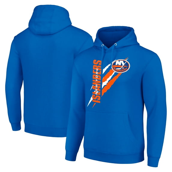 Men's Starter  Royal New York Islanders Color Scratch Fleece Pullover Hoodie