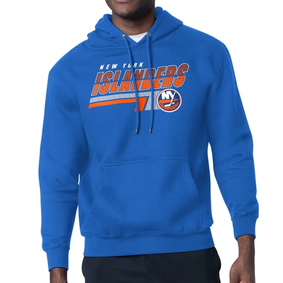 Men's Starter Royal New York Islanders Logo Push Fleece Hoodie