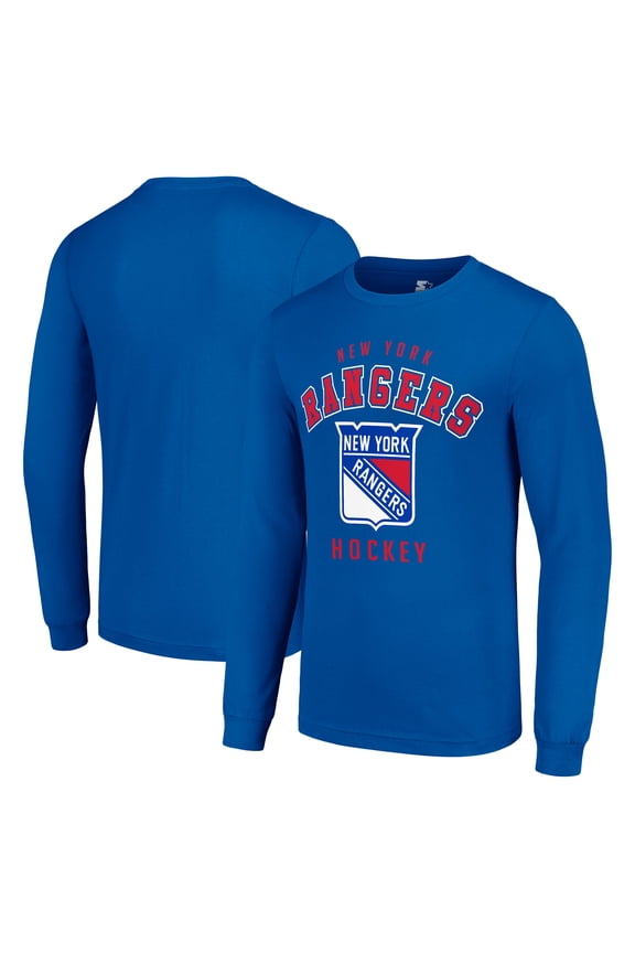Men's Starter Royal New York Rangers Logo Long Sleeve T-Shirt