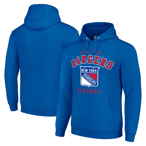 Men's Starter Royal New York Rangers Logo Pullover Hoodie