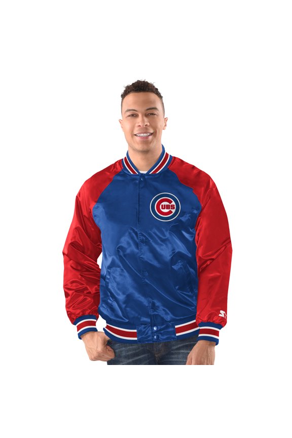 Men's Starter Royal/Red Chicago Cubs Blitz Varsity Jacket