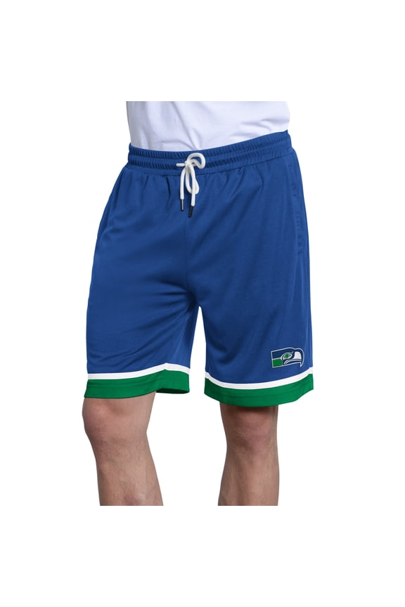 Men's Starter Royal Seattle Seahawks Throwback Power Play Mesh Shorts