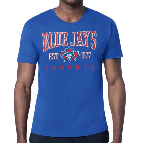 Men's-Starter Royal Toronto Blue Jays Distressed Logo T-Shirt