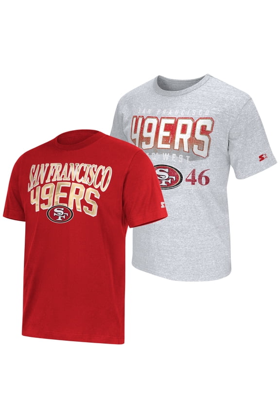 Men's Starter Scarlet/Gray San Francisco 49ers Two-Pack Logo T-Shirt Set