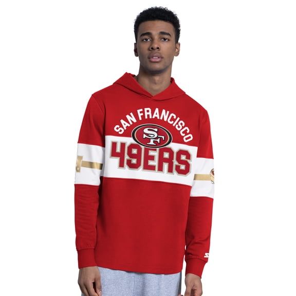 Men's Starter Scarlet San Francisco 49ers Fullback Jersey Hoodie