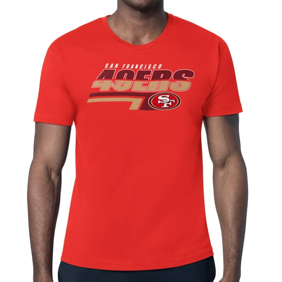 Men's Starter Scarlet San Francisco 49ers Logo Push Graphic T-Shirt
