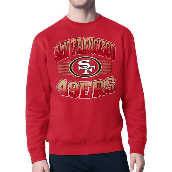 Men's Starter Scarlet San Francisco 49ers Team Grit Graphic Fleece Pullover Sweatshirt