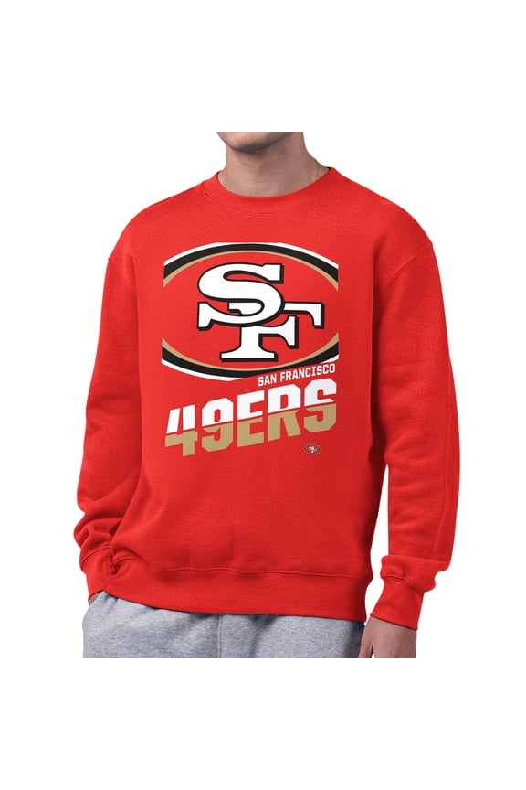 Men's Starter Scarlet San Francisco 49ers Zoom Graphic Fleece Sweatshirt
