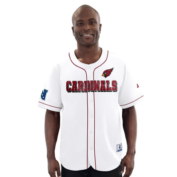Men's-Starter  White Arizona Cardinals Relay Full-Button Baseball Jersey