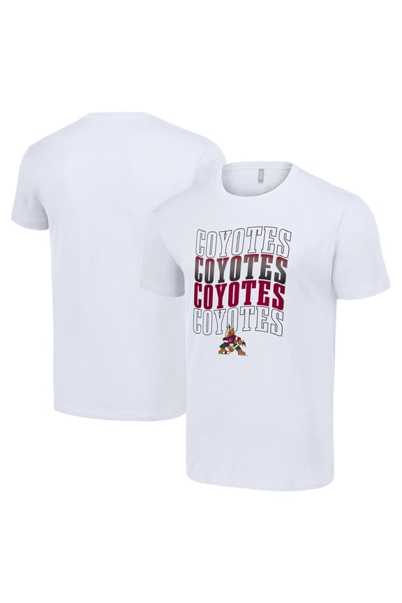 Men's Starter White Arizona Coyotes Four Team Name Logo T-Shirt