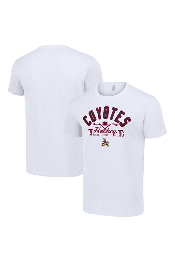 Men's Starter White Arizona Coyotes Half Puck T-Shirt
