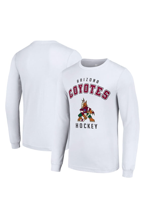 Men's Starter White Arizona Coyotes Logo Long Sleeve T-Shirt