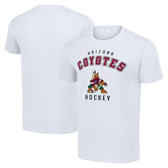 Men's Starter White Arizona Coyotes Logo T-Shirt