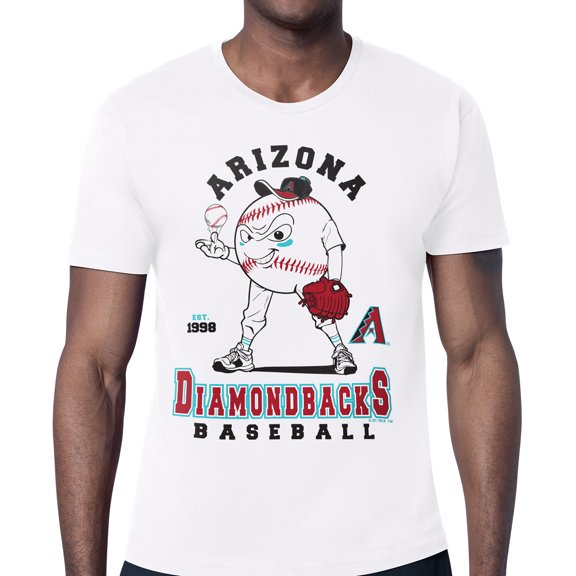 Men's Starter White Arizona Diamondbacks Baseball Character T-Shirt