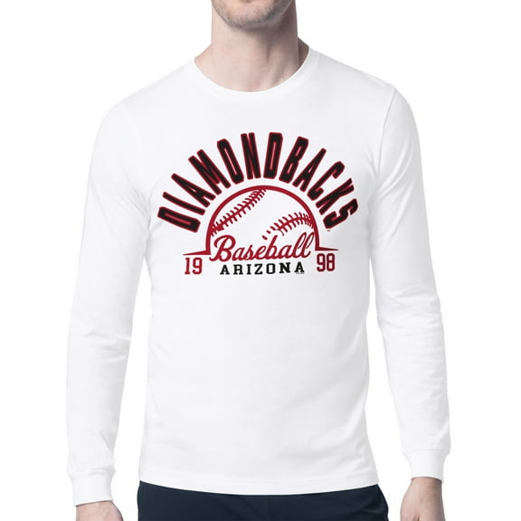 Men's Starter  White Arizona Diamondbacks Half Ball Team Graphic Long Sleeve T-Shirt