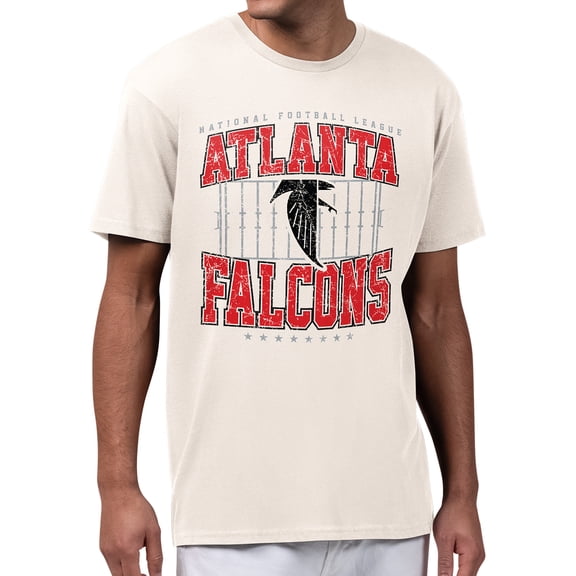 Men's Starter Cream Atlanta Falcons Distressed Field T-Shirt