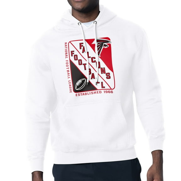 Men's Starter White Atlanta Falcons Shield Logo Pullover Hoodie