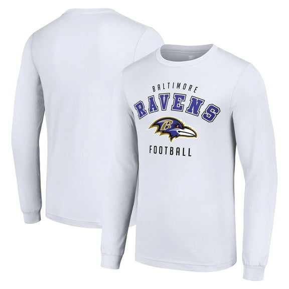 Men's Starter White Baltimore Ravens Long Sleeve T-Shirt