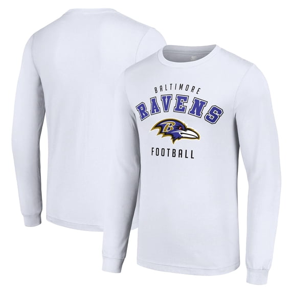 Men's Starter White Baltimore Ravens Long Sleeve T-Shirt