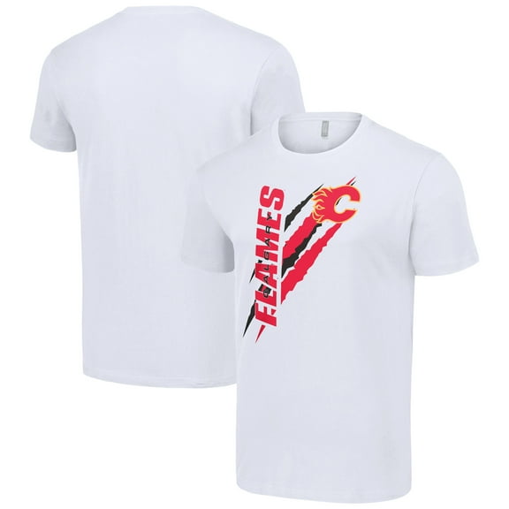 Men's Starter  White Calgary Flames Color Scratch T-Shirt