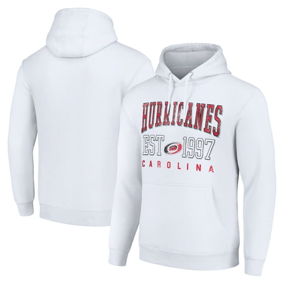 Men's Starter White Carolina Hurricanes Graphic Pullover Hoodie