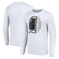 thumbnail image 1 of Men's Starter White Carolina Panthers Half Helmet Logo Long Sleeve T-Shirt, 1 of 3