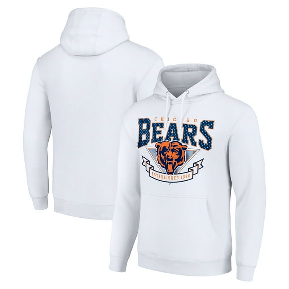 Men's Starter White Chicago Bears -80s Inspired Pullover Hoodie
