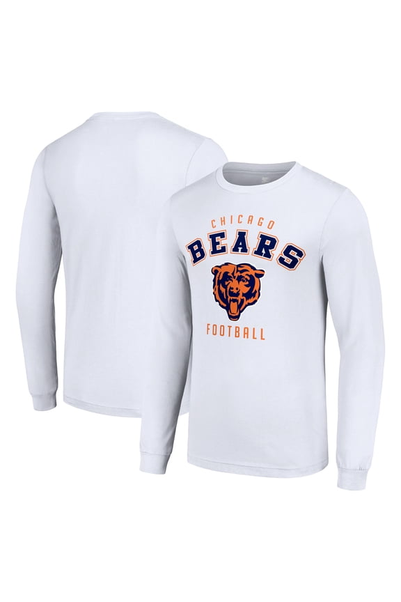 Men's Starter White Chicago Bears Long Sleeve T-Shirt
