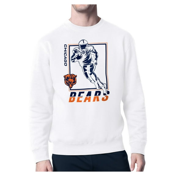 Men's Starter White Chicago Bears Player Grid Pullover Sweatshirt