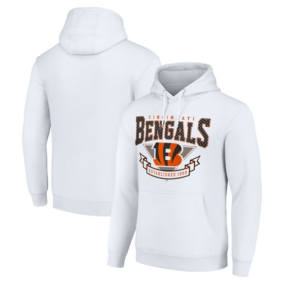 Men's Starter White Cincinnati Bengals -80s Inspired Pullover Hoodie