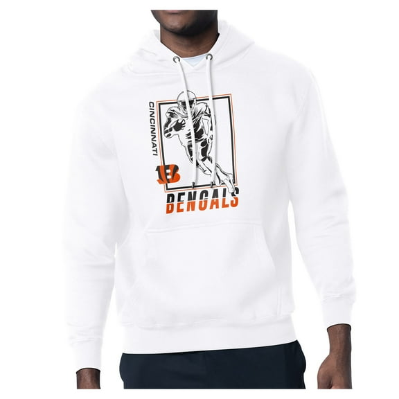 Men's Starter White Cincinnati Bengals Player Grid Pullover Hoodie