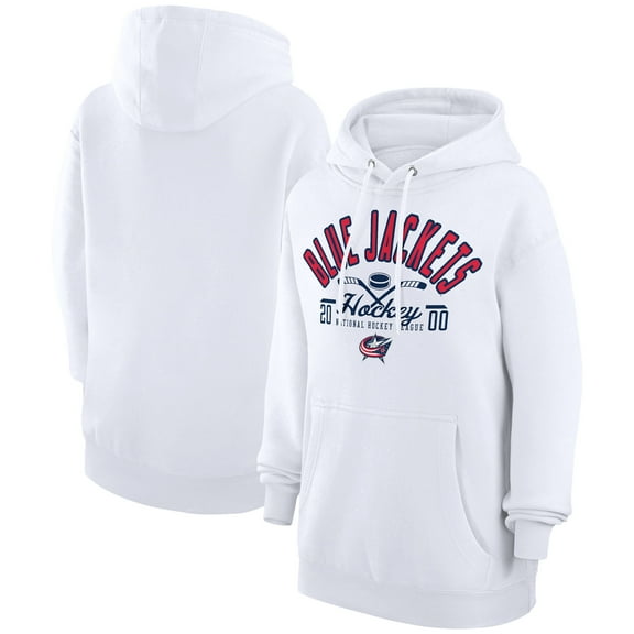 Men's Starter  White Columbus Blue Jackets Puck Pullover Hoodie