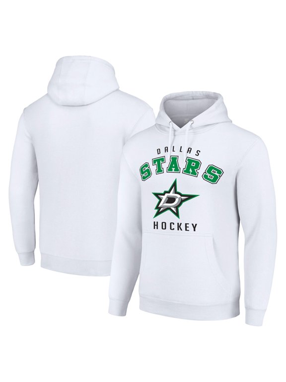 Men's Starter White Dallas Stars Logo Pullover Hoodie