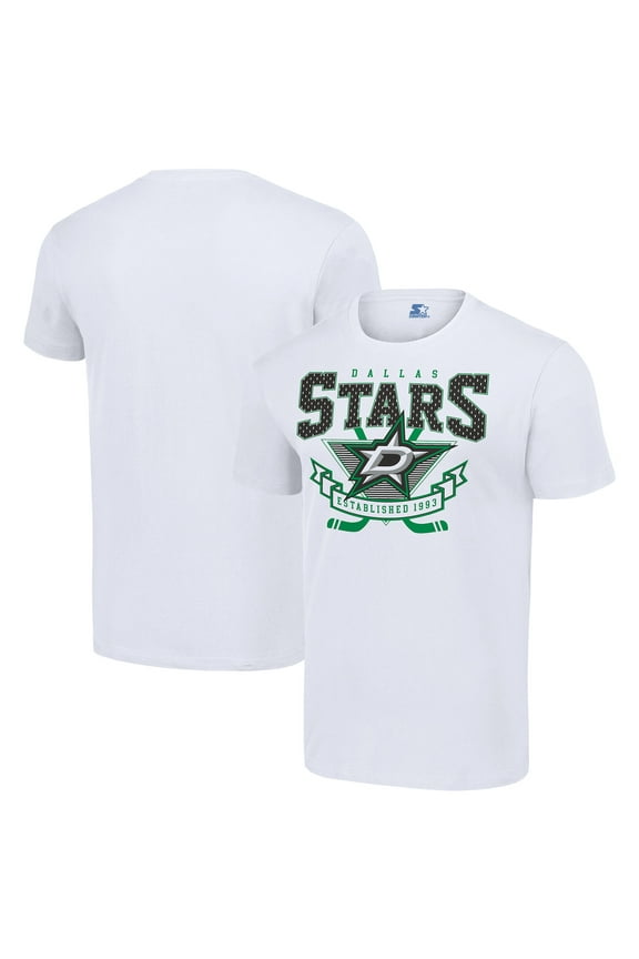 Men's Starter White Dallas Stars Team Logo Graphic T-Shirt