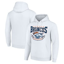 Men's Starter White Denver Broncos -80s Inspired Pullover Hoodie