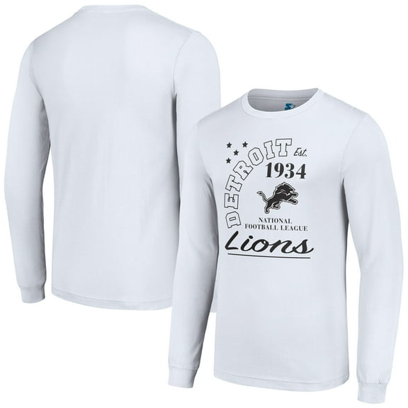 Men's Starter White Detroit Lions Arch City Long Sleeve T-Shirt
