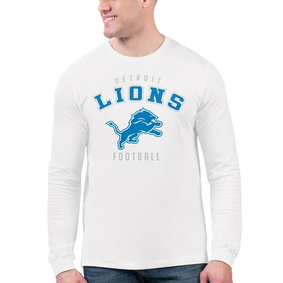 Men's Starter  White Detroit Lions Logo Graphic Long Sleeve T-Shirt