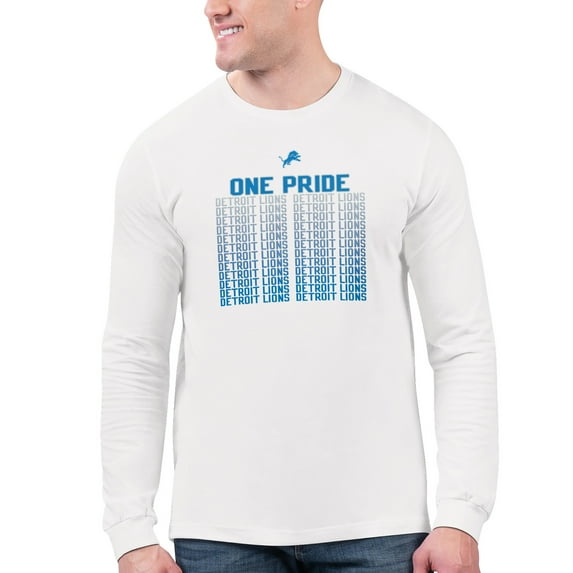 Men's Starter White Detroit Lions Slogan Long Sleeve T-Shirt