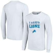 Men's Starter White Detroit Lions Team Name Graphic Long Sleeve T-Shirt